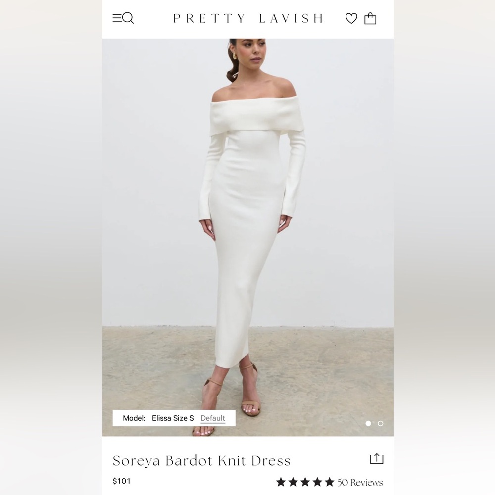 Pretty Lavish - Soreya Bardot Knit Dress